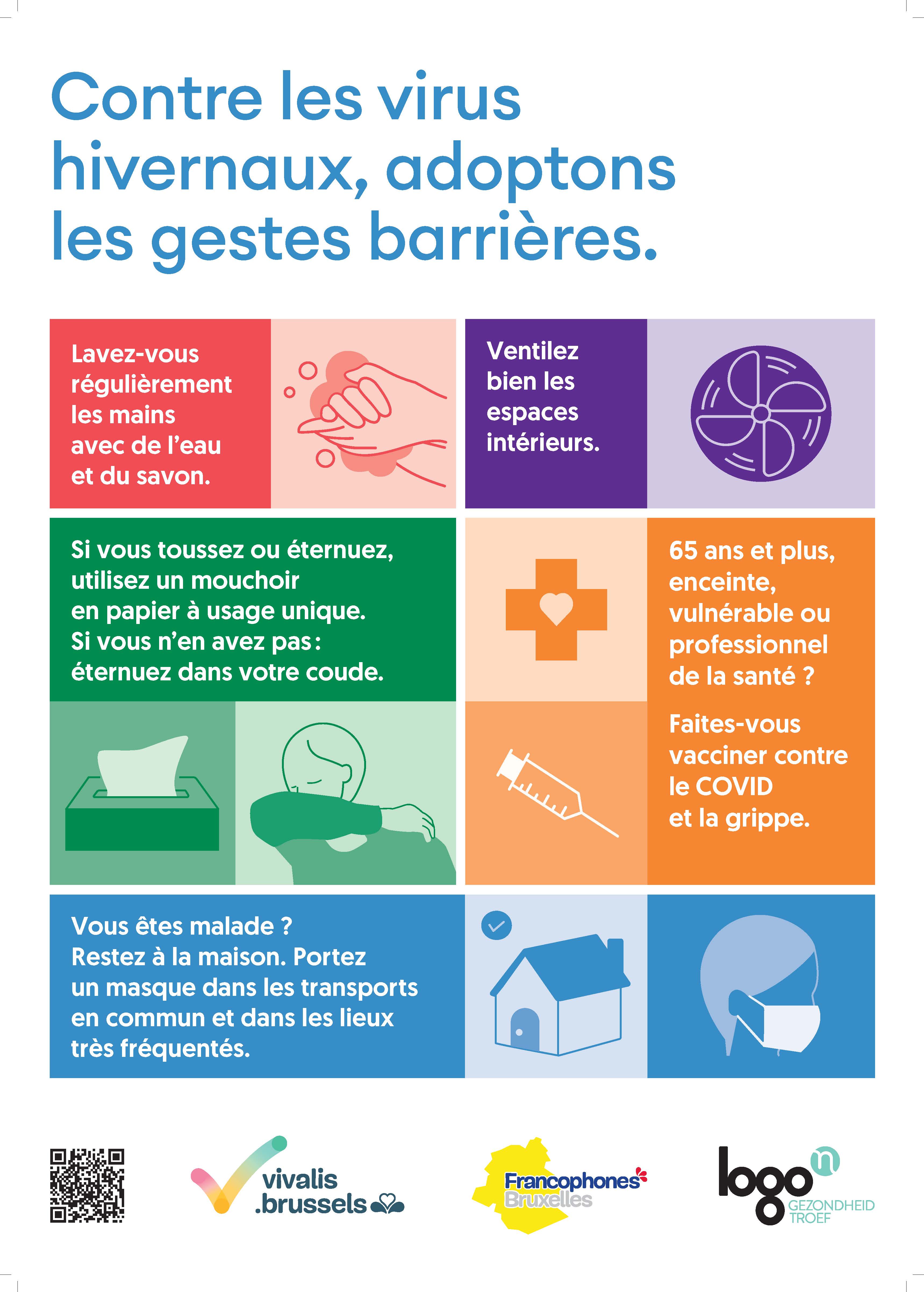 Contre les virus hivernaux, adoptons les gestes barrières !